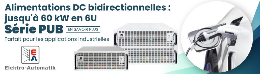 Alimentations DC bidirectionnelles 60 kW en 6U : Série PUB