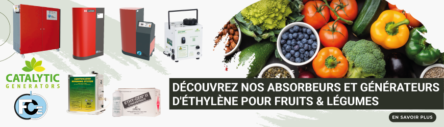 Absorbeurs et générateurs d'éthylène fruits et légumes