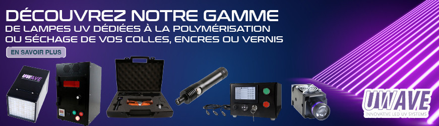 Lampe UV dédiée à la polymérisation ou séchage de vos colles, encres ou vernis