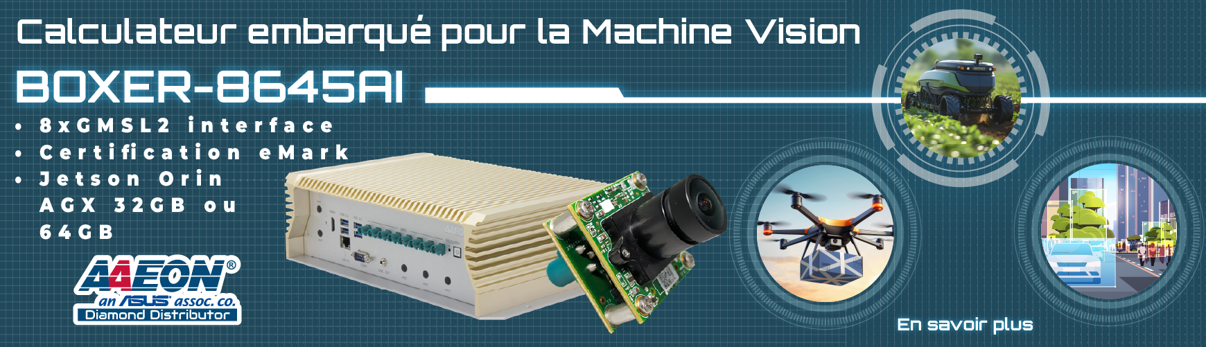 IA embarquée avec 8 interfaces GMSL2 et NVIDIA Jetson AGX Orin