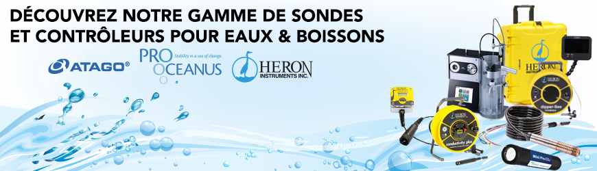 Gamme de sondes et contrôleurs pour forage & piézomètres pour eaux et boissons | ATAGO, PRO OCEANUS, HERON