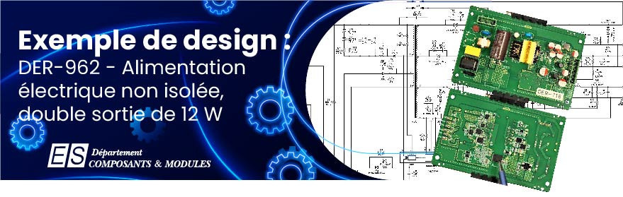 Exemple de design : RDR-962 - Alimentation électrique non isolée à double sortie de 12 W