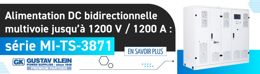 Alimentation DC bidirectionnelle multivoie jusqu’à 1200 V / 1200 A : série MI-TS-3871
