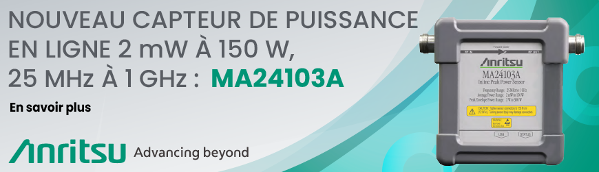 Nouveau capteur de puissance en ligne de 2 mW à 150 W et de 25 MHz à 1 GHz