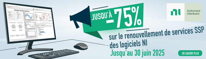 Jusqu'à -75% sur le renouvellement de services SPP des logiciels NI