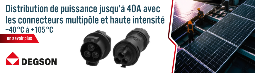Connecteurs électriques IP2X haute température : -40°C à +105°C avec Degson