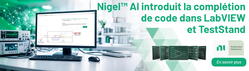 Nigel&trade; AI introduit la compl&eacute;tion de code dans LabVIEW et TestStand