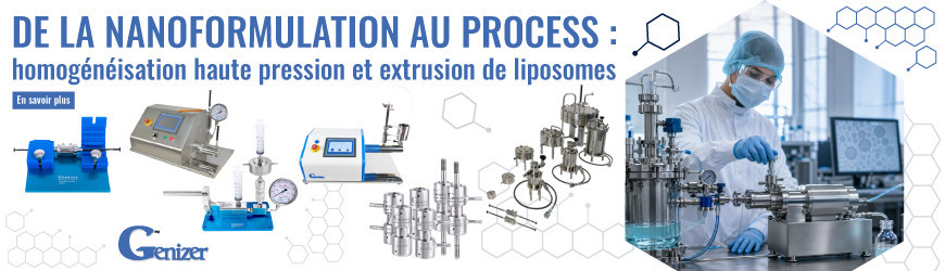 Homog&eacute;n&eacute;isation haute pression et extrusion de liposomes : solutions du laboratoire au process