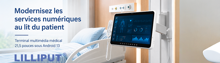 Terminal multim&eacute;dia m&eacute;dical MT21 : &eacute;cran tactile 21,5 pouces pour environnement hospitalier