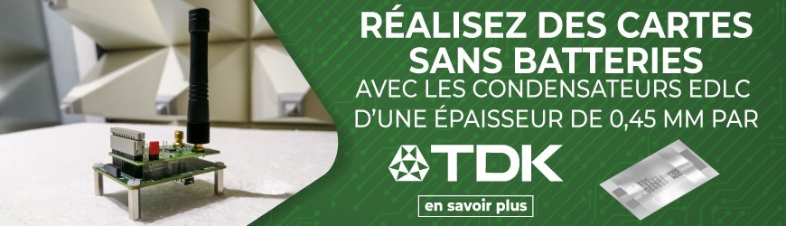 Condensateur EDLC d'une épaisseur de 0,45 mm