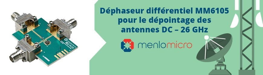 Déphaseur différentiel programmable 2-bit en bande 3,6 GHz, par Menlo Micro