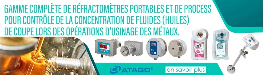 Réfractomètres pour contrôle de la concentration de fluides (huiles) de coupe