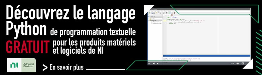 Intégrer le langage Python sur les produits et logiciels NI