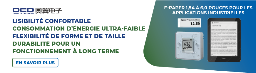 Afficheurs E-Paper de 1,54 à 6,0 " OED avec option Cover Lens et modifications sur mesure ! 