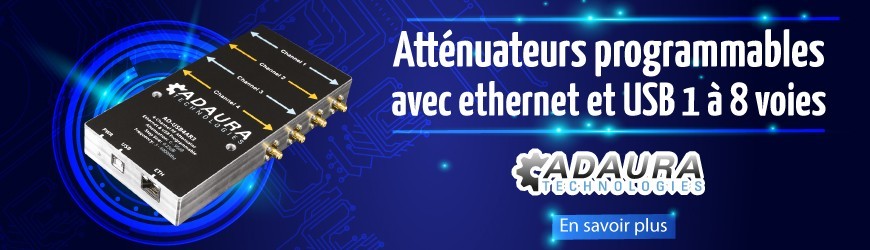 Atténuateur RF programmable USB/Ethernet  (5 - 8000 MHz) : Série AD-USB